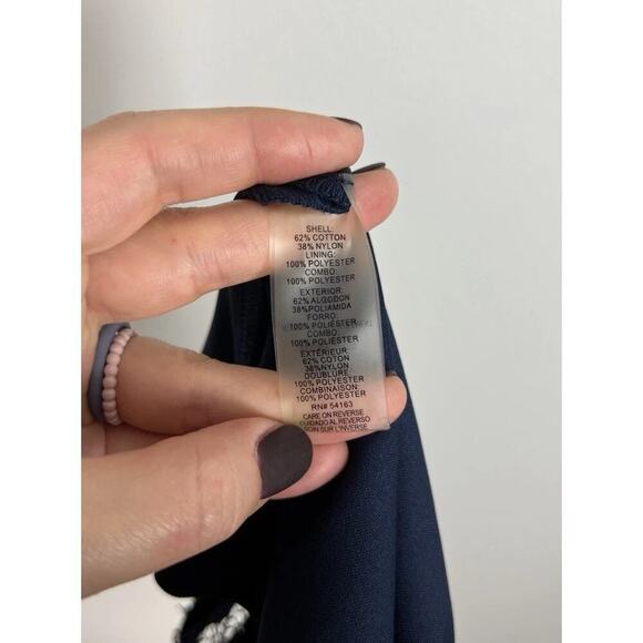 NWT Karl Lagerfeld Navy Blue Sheath Mini Dress Lace Overlay Scalloped Size 8 Wms - Picture 4 of 6